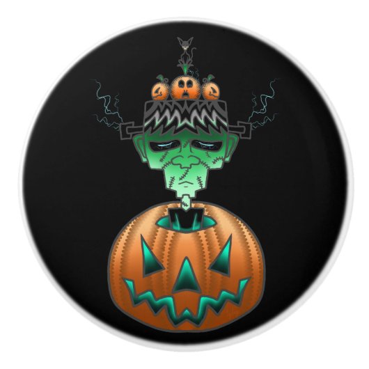 Halloween Horror Punk Zombie Keramikknauf (Vorderseite)
