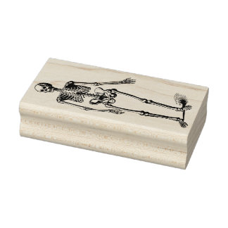 Halloween Horror Spooky Vintag Skeleton Black Gummistempel