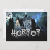 Halloween Horror Spuk House Beängstigend Blue Nigh Einladung (Vorderseite)