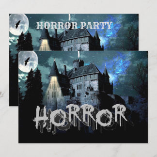 Halloween Horror Spuk House Beängstigend Blue Nigh Einladung