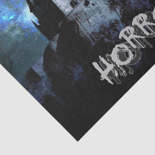 Halloween Horror Spuk House Beängstigend Blue Nigh Seidenpapier (Ausschnitt)