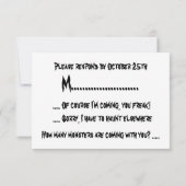 Halloween Horror UAWG RSVP Karte (Rückseite)