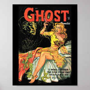 Halloween Horror Vintag Ghost Comic Book Retro Sc Poster