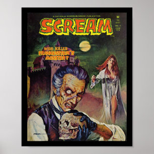 Halloween-Horror-Vintage-Totenschädel-Monster-Comi Poster