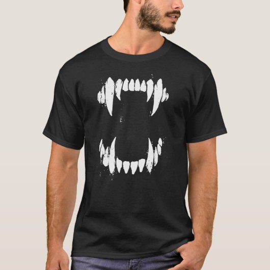 Halloween Horror Wolf Dog Vampire Monster Teeth Co T-Shirt (Vorderseite)