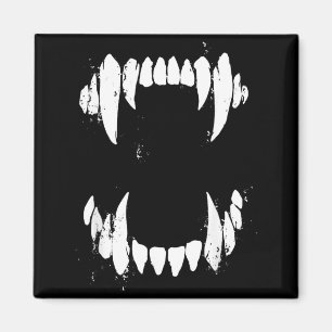 Halloween Horror Wolf Hund Vampir Monster Zähne Magnet
