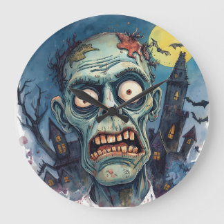 Halloween,Horror, Zombie, Mitternacht der Untoten Große Wanduhr