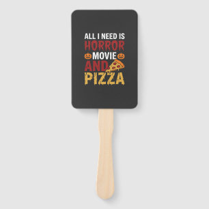 Halloween-Horrorfilm- und Pizza-Typografie Fächer
