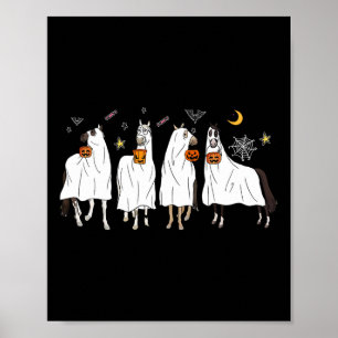 Halloween Horse Ghost Boo Pumpkin Kostüm für Männe Poster