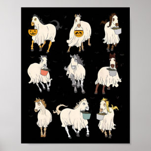 Halloween Horse Ghost Boo Pumpkin Kostüm für Männe Poster