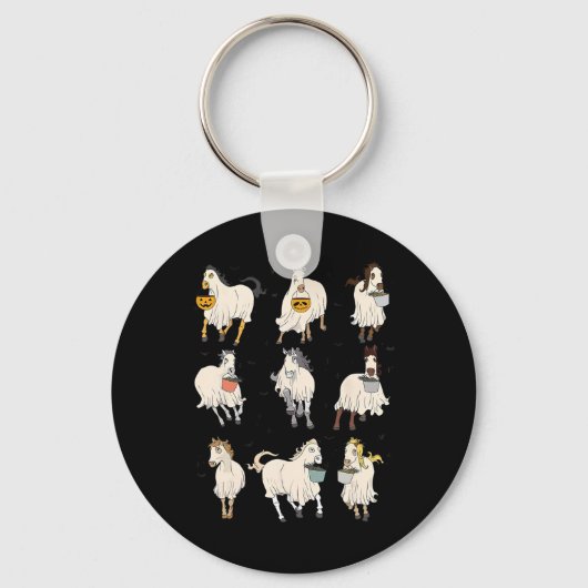 Halloween Horse Ghost Boo Pumpkin Kostüm für Männe Schlüsselanhänger (Vorderseite)