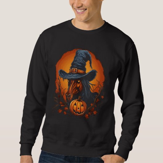 Halloween Horse Hexch Pumpkin Kostüm Reitrian J Sweatshirt (Vorderseite)