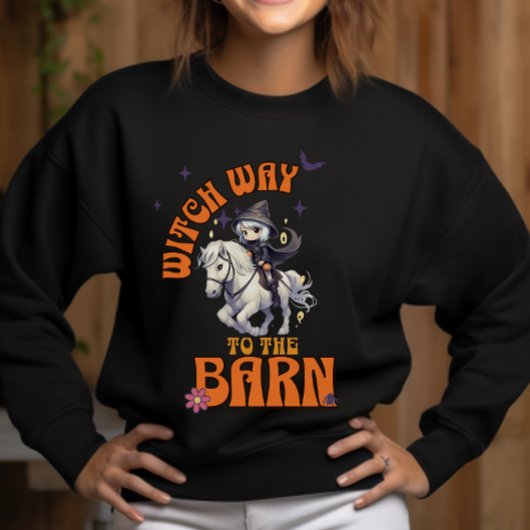 Halloween Horse Hexenweg zum Stall Sweatshirt