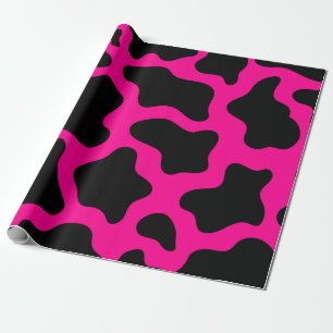 Halloween Hott Pink Kuhdruck Geschenkpapier