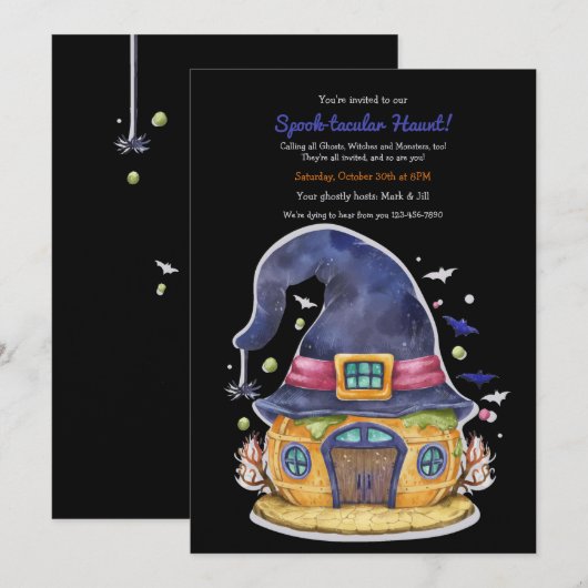 Halloween House Einladung (Vorne/Hinten)