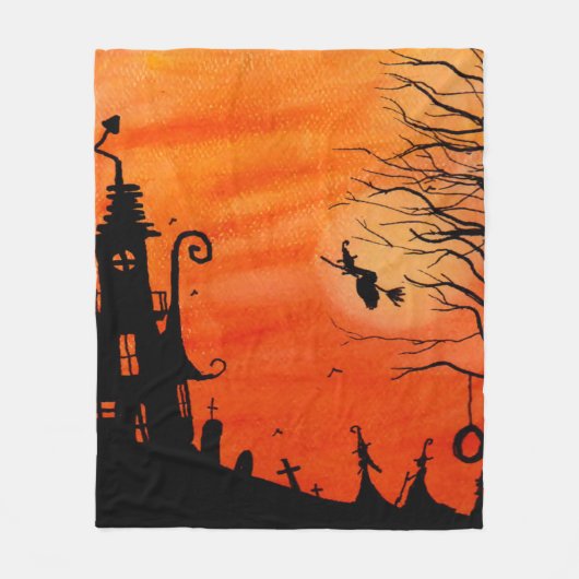 Halloween House Fleece Blanket (Vorderseite)