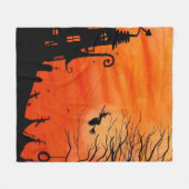 Halloween House Fleece Blanket (Vorderseite (Horizontal))