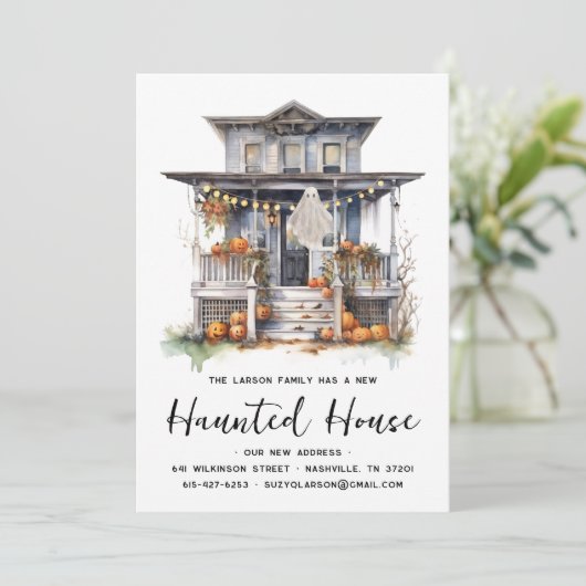 Halloween House | Front Door Moving Announcement Ankündigung (Stehend Vorderseite)