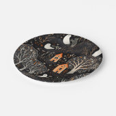 Halloween House Ghosts Forest Pappteller (Schrägansicht)