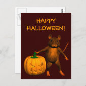 Halloween House Mouse Postkarte (Vorne/Hinten)