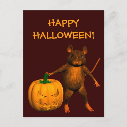 Halloween House Mouse Postkarte (Vorderseite)