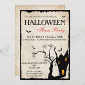Halloween House-Party Einladung (Vorne/Hinten)