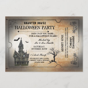 Halloween House Party Einladung Horror Spooky Tick