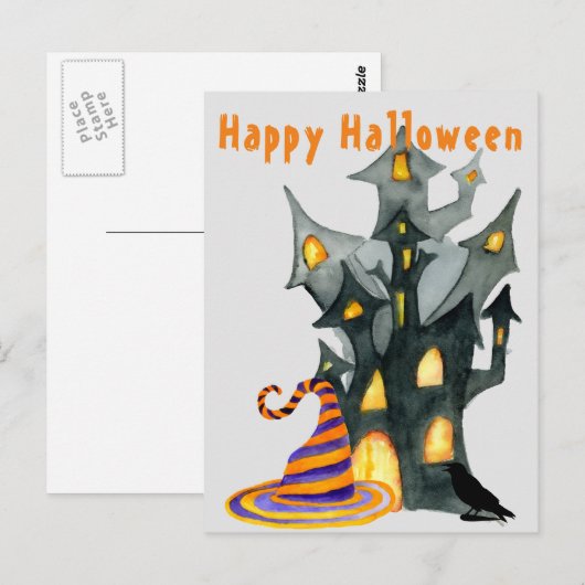 Halloween House Postkarte (Vorne/Hinten)
