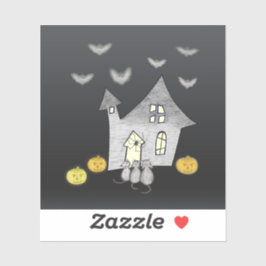 Halloween House, Schwarze Katzen, Fledermäuse, Kür Aufkleber