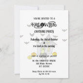 Halloween House, Schwarze Katzen, Fledermäuse, Kür Einladung (Vorderseite)