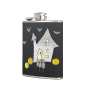 Halloween House, Schwarze Katzen, Fledermäuse, Kür Flachmann (Links)