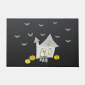 Halloween House, Schwarze Katzen, Fledermäuse, Kür Fußmatte (Vorderseite)