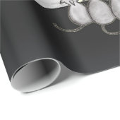 Halloween House, Schwarze Katzen, Fledermäuse, Kür Geschenkpapier (Rolleneckpunkt)