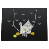 Halloween House, Schwarze Katzen, Fledermäuse, Kür Große Geschenktüte (Vorderseite)