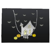 Halloween House, Schwarze Katzen, Fledermäuse, Kür Große Geschenktüte (Rückseite)