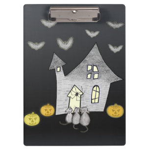 Halloween House, Schwarze Katzen, Fledermäuse, Kür Klemmbrett