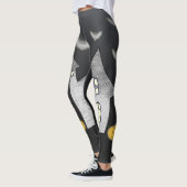 Halloween House, Schwarze Katzen, Fledermäuse, Kür Leggings (Links)