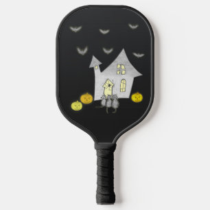 Halloween House, Schwarze Katzen, Fledermäuse, Kür Pickleball Schläger