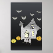 Halloween House, Schwarze Katzen, Fledermäuse, Kür Poster (Vorne)