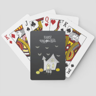 Halloween House, Schwarze Katzen, Fledermäuse, Kür Spielkarten