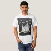 Halloween House, Schwarze Katzen, Fledermäuse, Kür T-Shirt (Vorne ganz)