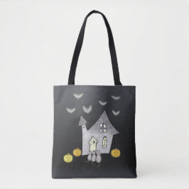 Halloween House, Schwarze Katzen, Fledermäuse, Kür Tasche
