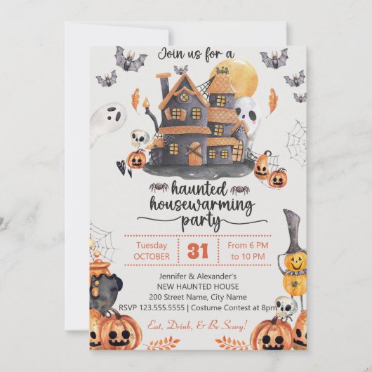 Halloween Housewarming-Party Einladung (Vorderseite)