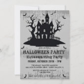 Halloween Housewarming Party Grau Halloween-Party Einladung (Vorderseite)