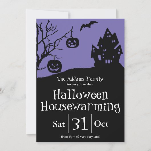 Halloween Housewarming Party und neue Adresse Ankündigung (Vorderseite)