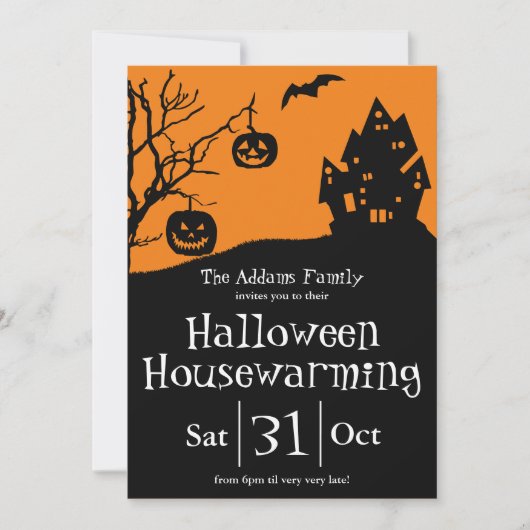 Halloween Housewarming Party und neue Adresse Ankündigung (Vorderseite)