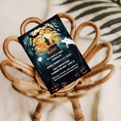 Halloween Housewarming Witche and Wizard Ansammlun Einladung