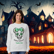 Halloween Hübsch Skull Green Bow personalisieren