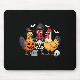 Halloween Hühner Hexe Skelett Kürbis Männer Frauen Mousepad