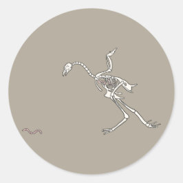 Halloween-Hühner-Skelett Runder Aufkleber